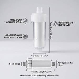 Cartouche <span class=keywords><strong>PAC</strong></span> 3-en-1 en PP avec charbon actif et inhibiteur de calcaire pour purificateur à membrane d'osmose inverse et ultrafiltration 800G - Product Image 4