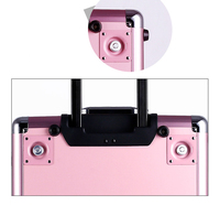 Valise de maquillage professionnelle avec miroir et lumières LED, boîte de maquillage sur roulettes, trousse de maquillage