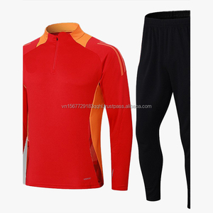 เสื้อฟุตบอลพิมพ์ลายแบบซิปครึ่งตัว แขนยาว กางเกงขายาว ชุดระบายอากาศ แห้งเร็ว ปรับแต่งโลโก้ได้ - Product Image 6