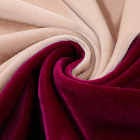 Tissu en velours tricoté 100 % polyester de haute qualité, extensible, léger et infroissable, 240 g, pour vêtements de filles et doublure de rideaux