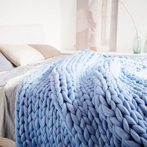 <span class=keywords><strong>Plaid</strong></span> de luxe personnalisé en chenille violette, tricoté, épais, tressé et noué, taille King, avec motif imprimé, confortable - Product Image 6