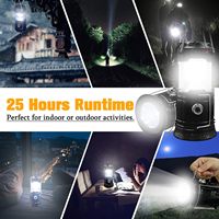 Lanterne de camping LED légère pliable Portable étanche lampe de poche solaire USB Rechargeable pour les pannes randonnée Hurr