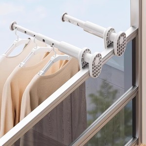 Perchero de ropa plegable y extensible de ABS portátil de un solo nivel para oficina, hotel y viajes en interiores para uso en el baño - Product Image 2