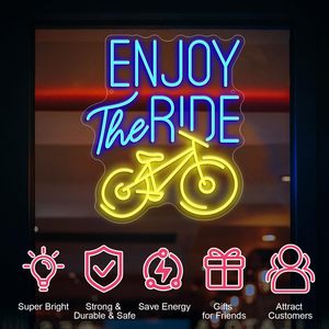 Enjoy The Ride Letreros Neon LED indoor hanging ambient light shop <b>sign</b> wall decoration light entrance indicator light 5V 12V - Product Image 2