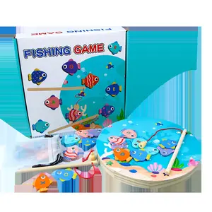 Toddler Magnetic Wooden Fishing Game Toy - Alphabet ABC Learning Educational Math Preschool Board