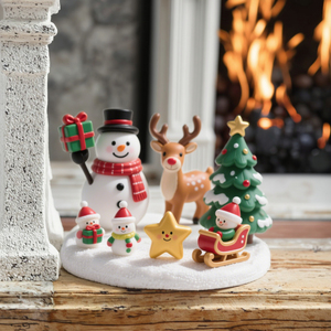 Mini artesanías de resina de <span class=keywords><strong>Navidad</strong></span>, muñeco de nieve bonito, trineo y figuritas de ciervo, decoraciones de estante de vacaciones para fiesta de <span class=keywords><strong>Navidad</strong></span>, <span class=keywords><strong>intercambio</strong></span> de regalos - Product Image 5