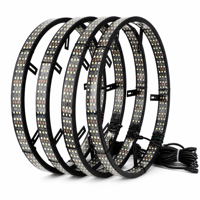 Éclairage de roues LED RGB à quatre rangées, double face, avec contrôle par application, éclairages de tuning pour camions, SUV, tout-terrain, universel 15,5 pouces