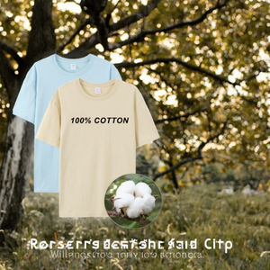 เสื้อยืดแขนสั้นผู้ชาย ผ้าฝ้าย 100% สีพื้น ทรงปกติ คอกลม ลำลอง ผ้าเจอร์ซีย์ย้อมสีธรรมดา ระบายอากาศได้ดี - Product Image 3