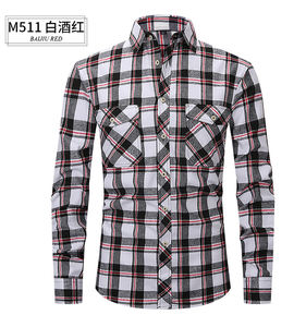 OEM/ODM Camisas Para Hombres Diseñador de algodón para hombre Ajuste relajado Ropa a cuadros Overshirt <span class=keywords><strong>Camisa</strong></span> de franela para hombre de <span class=keywords><strong>caballero</strong></span> - Product Image 5