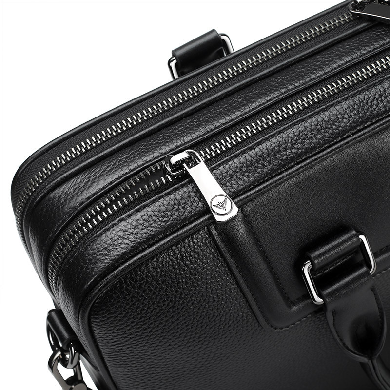 WilliamPOLO Men’s Genuine Leather Briefcase – Vintage Waterproof Business & Office Bag - View 3