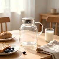 Carafe à eau moderne en verre borosilicate résistant à la chaleur, grande capacité, avec filtre en acier inoxydable pour le thé
