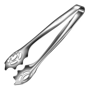304 Stainless Steel Food Tongs Extra Long Serrated Cutout Kitchen Grill Meat Fish Clamp - Product Image 5