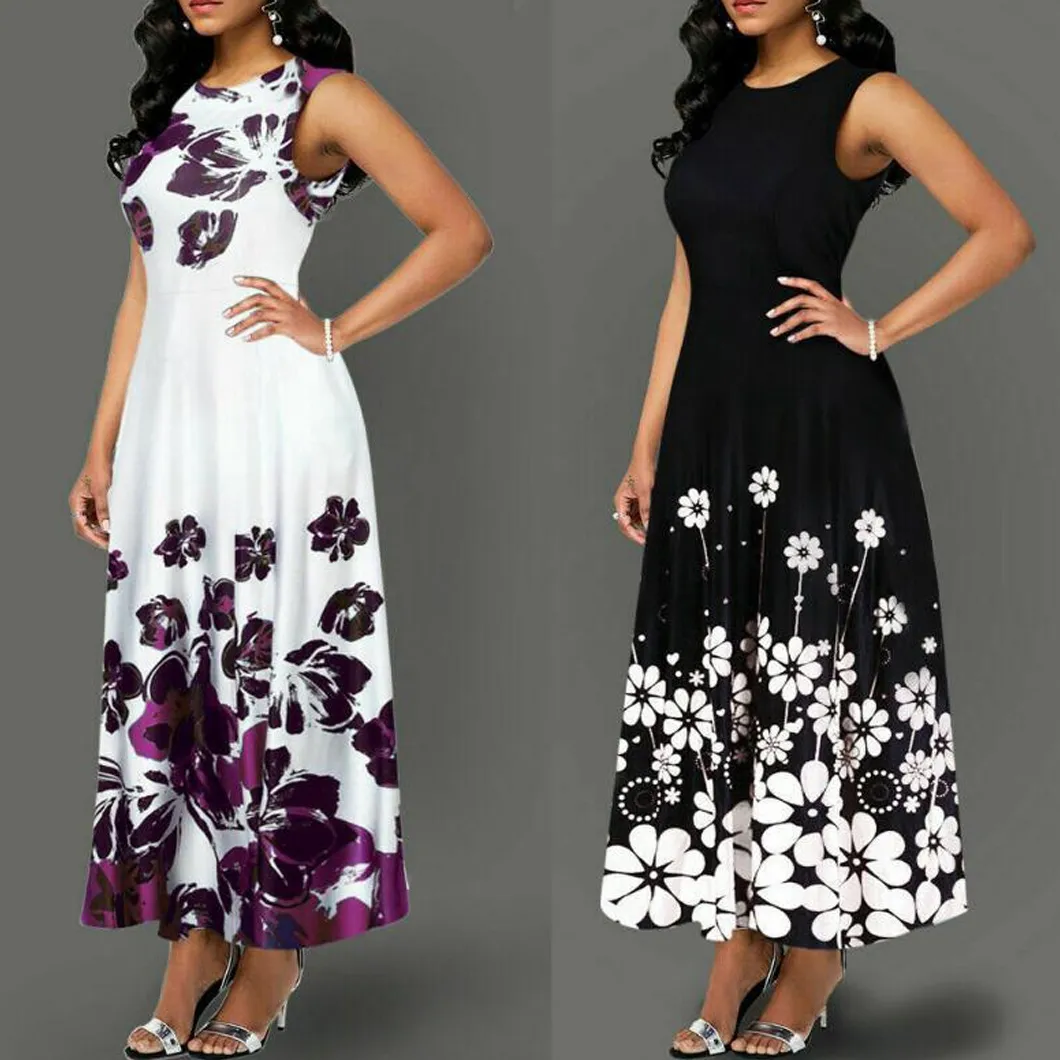 2022 Fashion Maxi Dresses Floral Wrap V Neck Plus Size Flower Summer Short Sleeve Ruffles Womens Casual Dresses