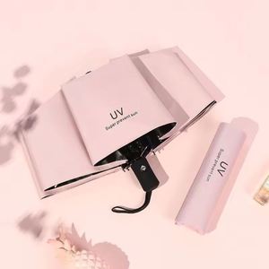 Parapluies pliants promotionnels bon marché en gros pour cadeaux d'affaires, 3 sections, colorés, avec logo personnalisé - Product Image 5