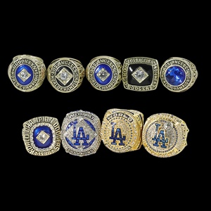 Lot de 9 bagues de champion de <span class=keywords><strong>la</strong></span> Série mondiale des <span class=keywords><strong>LA</strong></span> Dodgers (9 fois) 1955-2025, bague de fan de baseball MLB, sertie de zircons, vente en gros - Product Image 1