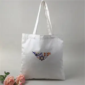 Cotton Tote Bag Cotton Shopping Bag White Beige Heat Transfer Logo Canvas Cloth Bag