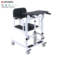 Fauteuil de toilette et de transfert médical manuel à vérin hydraulique pour personnes âgées, pour soins à domicile, réadaptation et usage en salle de bain, réglable en hauteur