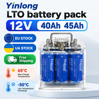 Paket Baterai LTO Yinlong 12V 40A/45Ah EU UA Stock, Daya Tinggi 400A Lithium Titanate 6S1P 13.8V 40Ah/45Ah untuk Audio Mobil Jump Star