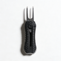 Outil de réparation de divots de golf tout en métal pliable avec bouton pop-up et marqueur de balle de golf magnétique