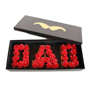 Father's Day gift box Rectangular flower rose Box Packing bouquet Floral gift box Empty with flower foam
