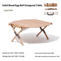 Mobi jardin moderne extérieur en bois massif rouleau d'oeufs Table octogonale pliable en aluminium métal produit à usage spécifique