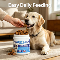 Complément alimentaire pour animaux de compagnie, soutien immunitaire, soulagement des allergies et des démangeaisons, granulés pour la peau et le pelage, probiotiques, huile de saumon, riche en protéines, sûr