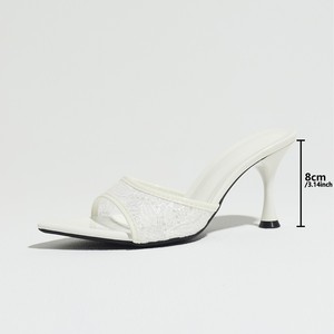 Sandali Estivi Sexy Xuanhui con <span class=keywords><strong>Tacco</strong></span> Alto 8cm, Scarpe da Sera in Pizzo Nero Traforato, Taglie Grandi 35-43, Sandali Moda Donna - Product Image 6