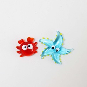 Figurine animale en verre au chalumeau Miniature pour la décoration de la maison <span class=keywords><strong>Crazy</strong></span> Eyes Sea Animal Starfish Crab - Product Image 1