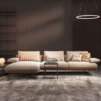 Canapé modulable en tissu, style minimaliste italien, grande unité, plusieurs places, couleur crème, idéal pour appartement et hôtel - Vente chaude