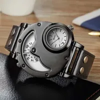 Montre Oulm 9591 au design unique pour homme, montre à quartz originale avec bracelet en cuir PU, date automatique, montre sport pour homme, Montre Relojes Uhr