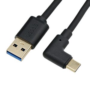 <b>Usb</b> 3.0 To Type C Right Angle Data <b>Cable</b> 1m Black For Mobile Phone And External Hard Drive High Speed Connection - Product Image 4