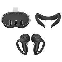 Ensemble d'accessoires 3 en 1 Housse de console en silicone VR Housse de protection souple pour Meta Quest3 VR Controller Case
