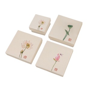 Emballage de bijoux vintage de style chinois recyclable, gaufrage personnalisable, boîte en carton à motif de lotus, boîtes en papier pour cadeaux - Product Image 5