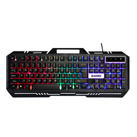 Banda V5 Usb filaire clavier de jeu flottant résistant à l'eau sensation mécanique arc-en-ciel Led métal filaire clavier rétro-éclairé
