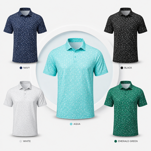 Camiseta Polo Personalizada con Logotipo para Hombre, Diseño de Micro Golf, Color Azul Agua, Manga Corta, Tejido de Punto Estampado, Marca Privada, Fabricante OEM ODM - Product Image 2