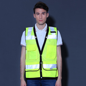 Chalecos reflectantes disponibles al por mayor personalizables con texto impreso adecuado para la Seguridad del Tráfico Desgaste - Product Image 2