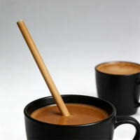 Pailles à café en bambou jetables de haute qualité, lisses, biodégradables, pailles à eau en bambou pour la maison, le restaurant