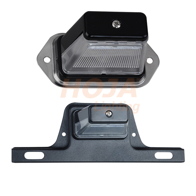LED License Plate Light With Bracket, Black Plastic or Steel Number Plate Light for Trailer