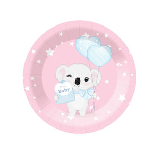 Juego de Decoración de Cumpleaños JIALIN con Diseño de Elefante Azul de Dibujos Animados y Koala Rosa para Niños con Artículos de Fiesta Desechables - Product Image 5