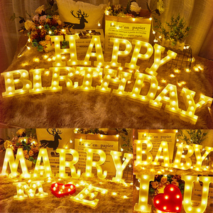 22cm alfabeto tendone lettera luce buon compleanno bambino sposami ti amo LED luce per la decorazione della festa di nozze - Product Image 1
