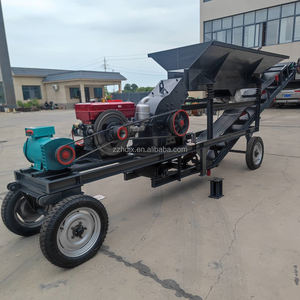 Trituradora de piedra de martillo diésel portátil con transportador y alimentador <span class=keywords><strong>PC</strong></span> 600*400 Motor como componente central - Product Image 5