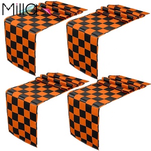 Khăn Trải Bàn Vải Sa Tanh Kẻ Sọc Màu Đen Và Trắng - Product Image 6