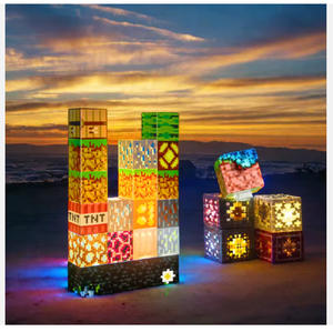 Lámpara LED de Inducción Moderna de 16 Piezas, Diseño de Bloques de Construcción ABS, Luz Nocturna Cálida, Mini, 5V, Control por Interruptor, Recargable, para Habitación y Hogar - Product Image 2