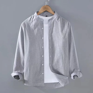 Nouvelle Chemise Décontractée <span class=keywords><strong>Homme</strong></span> 2025 en Coton et Lin à <span class=keywords><strong>Col</strong></span> Rabattu Manches Longues Multicolore Réversible pour l'Été, Idéale pour le Quotidien, la Plage et le Bureau - Product Image 6
