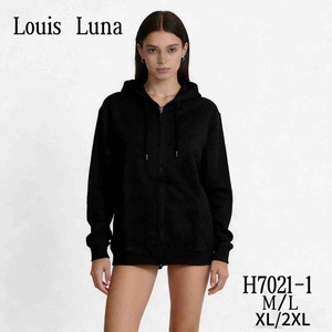 Felpa con cappuccio da donna HDJ, manica lunga, chiusura con cerniera frontale, misto cotone, tinta unita, casual, autunno inverno, taglie M/L XL/2XL - Product Image 2