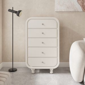 High Quality Modern Farmhouse <b>White</b> Solid Wood Nightstand with Storage <b>Drawer</b> for <b>Bedroom</b> Living Room Apartment - Product Image 5