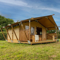 Cabane de luxe en toile de bois pour l'extérieur avec salle de bain pour hôtels, stations et camping