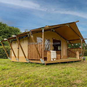 Lujo al aire libre de <span class=keywords><strong>madera</strong></span> de lona Lodge Glamping Hut con baño para hoteles Resorts Camping - Product Image 3