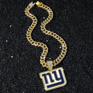 Groothandel New York Giants kampioenschap hanger ketting met vergulde/verzilverde Cuban Link ketting, modieus gepersonaliseerd juweel - Product Image 4