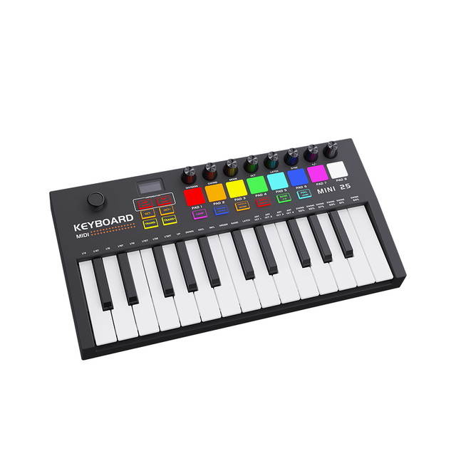 Konix New Color MIDI Controller 25 Keys Arranger Standard Digital Keyboard Piano Controller Midi Keyboard With Velocity Keys